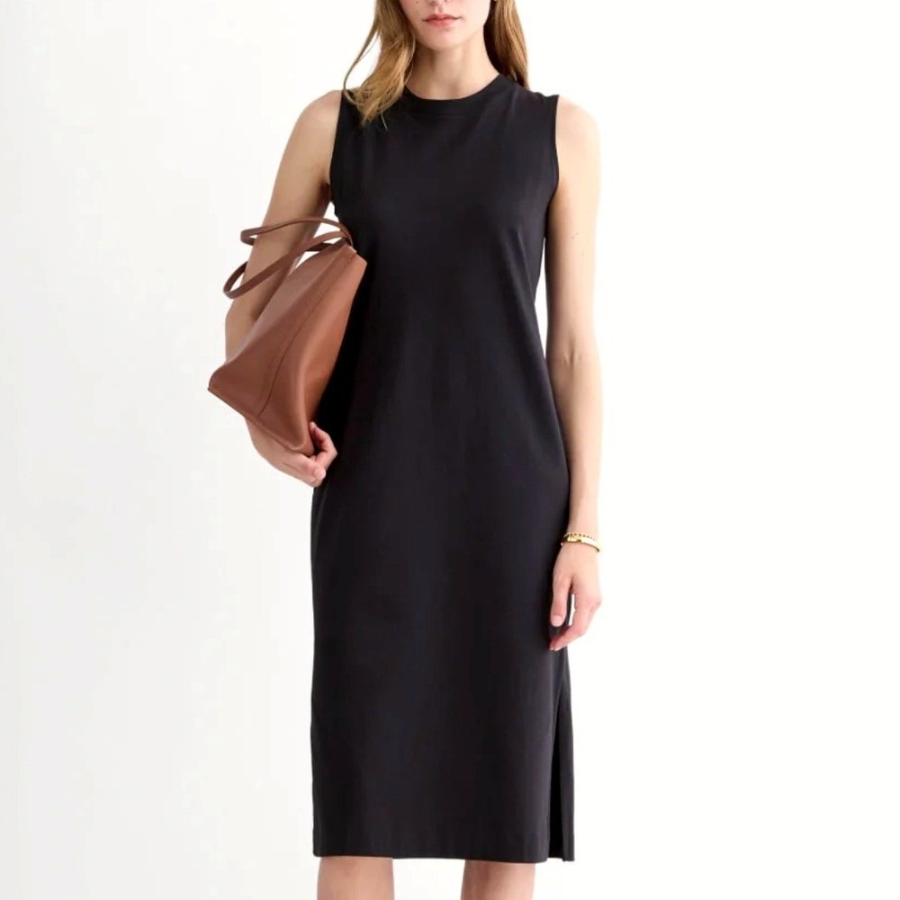 Everlane Black Midi Dress Size XL Long Weekend Tank Cotton Sleeveless Crew Neck